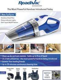ReadiVac Storm Handheld Vacuum, Wet & Dry Hand Vacuum Cleaner