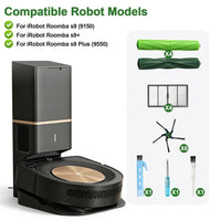 Replacement Parts Fit for iRobot Roomba s9 (9150) s9+ (9550) s Series Robot Vacuum (2 Rubber Brushes Pair, 4 Filters, 6 Side Brushes)