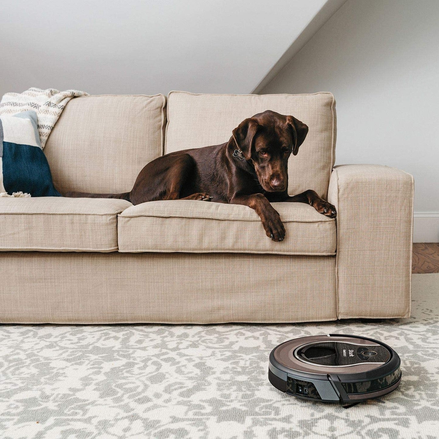Shark RV750R ION Intelligent Smart Sensor Navigation Robot Vacuum Cleaner for Home, Brown, Works with Google Assistant, With WIFI (Certified Refurbished)
