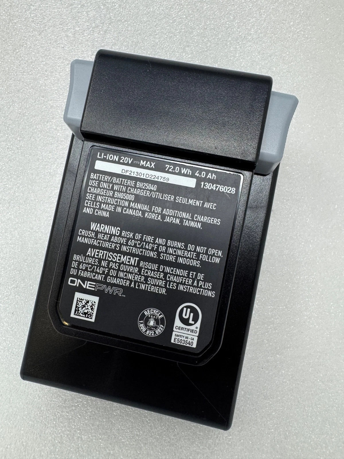Battery Hoover Onepwr, 20 Volt, 4.0ah Vacuum #130476028 BH25040 BH29040V