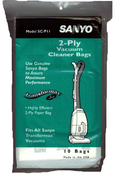 Sanyo SCP11 Transformax 2ply Vacuum Bags - 10 pack