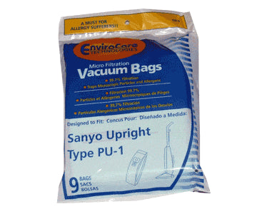 Sanyo SC-PU110 , SC-PU1 Upright Bags- Generic - 9 pack