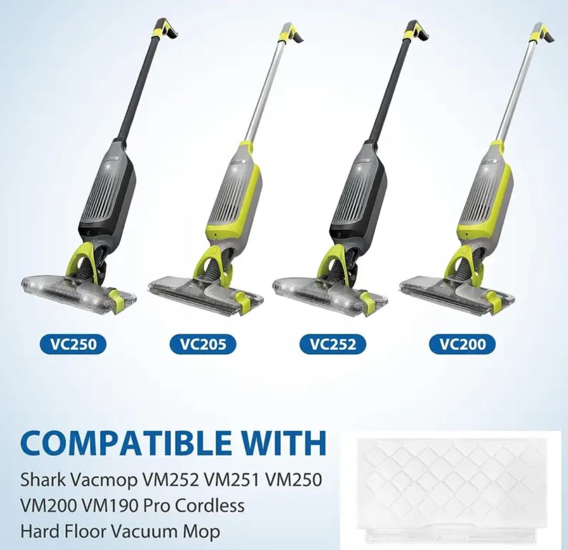 10 Pack Super Absorbent Disposable Mop Pads - Quick-Drying & Durable Refills for Shark Vacmop VM Series - Universal Fit for VM252, VM251, VM200 Models - Enhanced Cleaning Power for Hard Floors