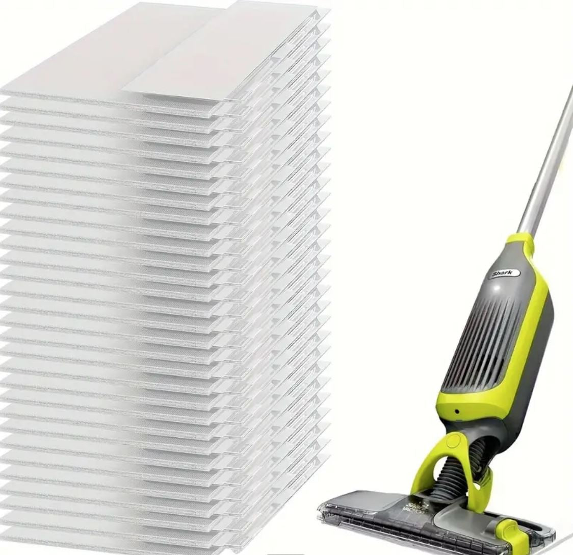 Shark VMP30 VACMOP Disposable Hard Floor Vacuum and Mop Pad Refills White, 10 Count