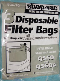 Shop Vac QS60 AllAround Filter Bags 906-70 - 3 Bags