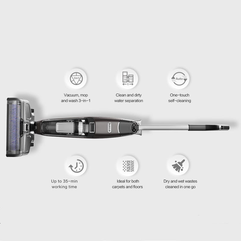 Botslab OneClean T6 Cordless 3 in1 Upright Wet-Dry Vacuum Cleaner, Smart 360 Technology #SMT-T6, BOTSLABOCT6SUSA