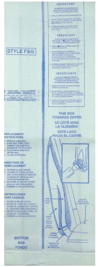 Beaumark 99101 upright vacuum cleaner dust bags