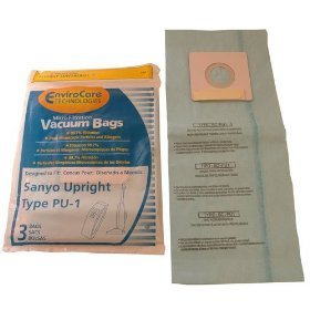 Sanyo Style PU-1 Upright Vacuum Bags - 3 Pack - Generic