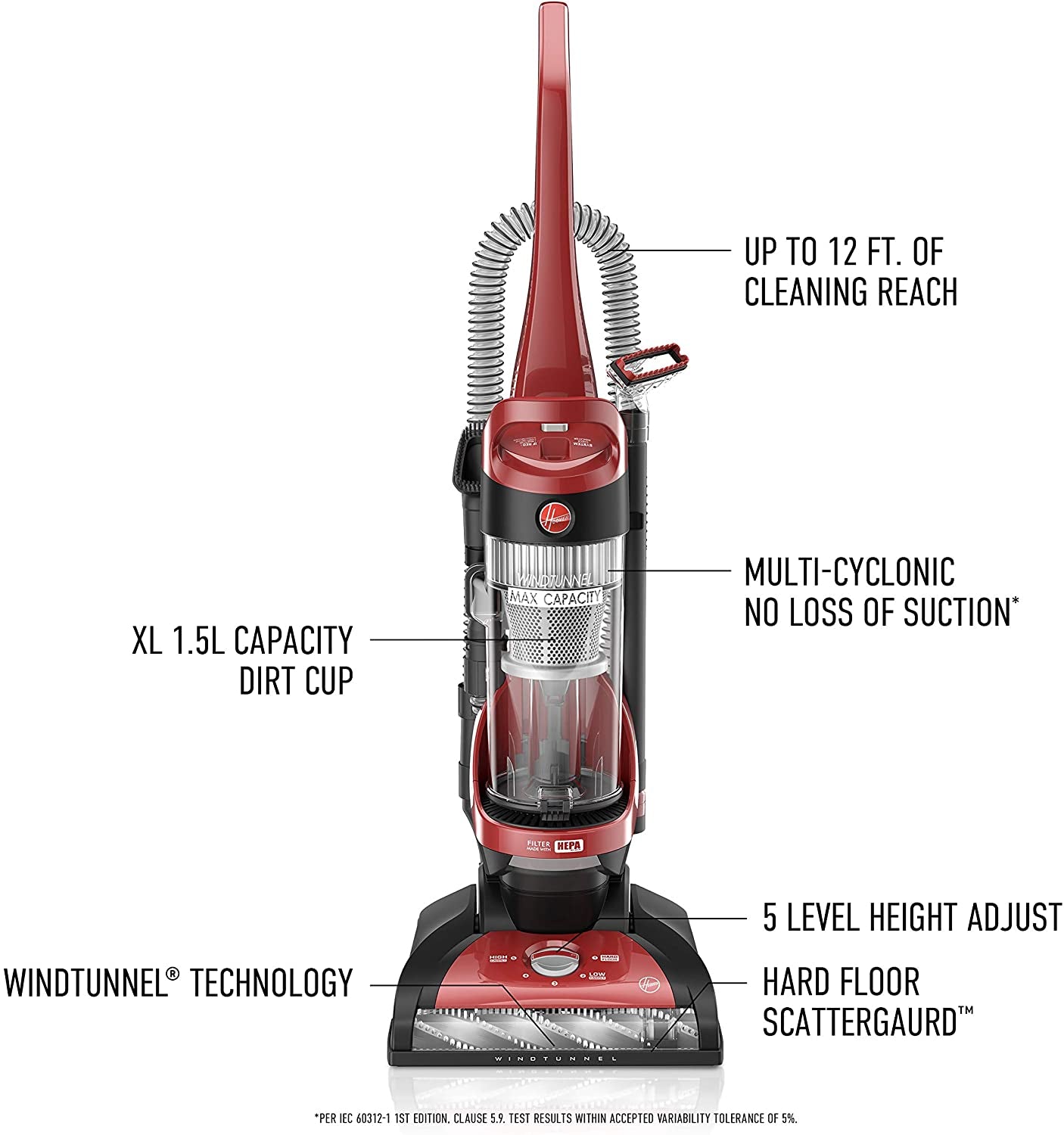 HOOVER WindTunnel Max Capacity Upright Vacuum Cleaner UH71100 