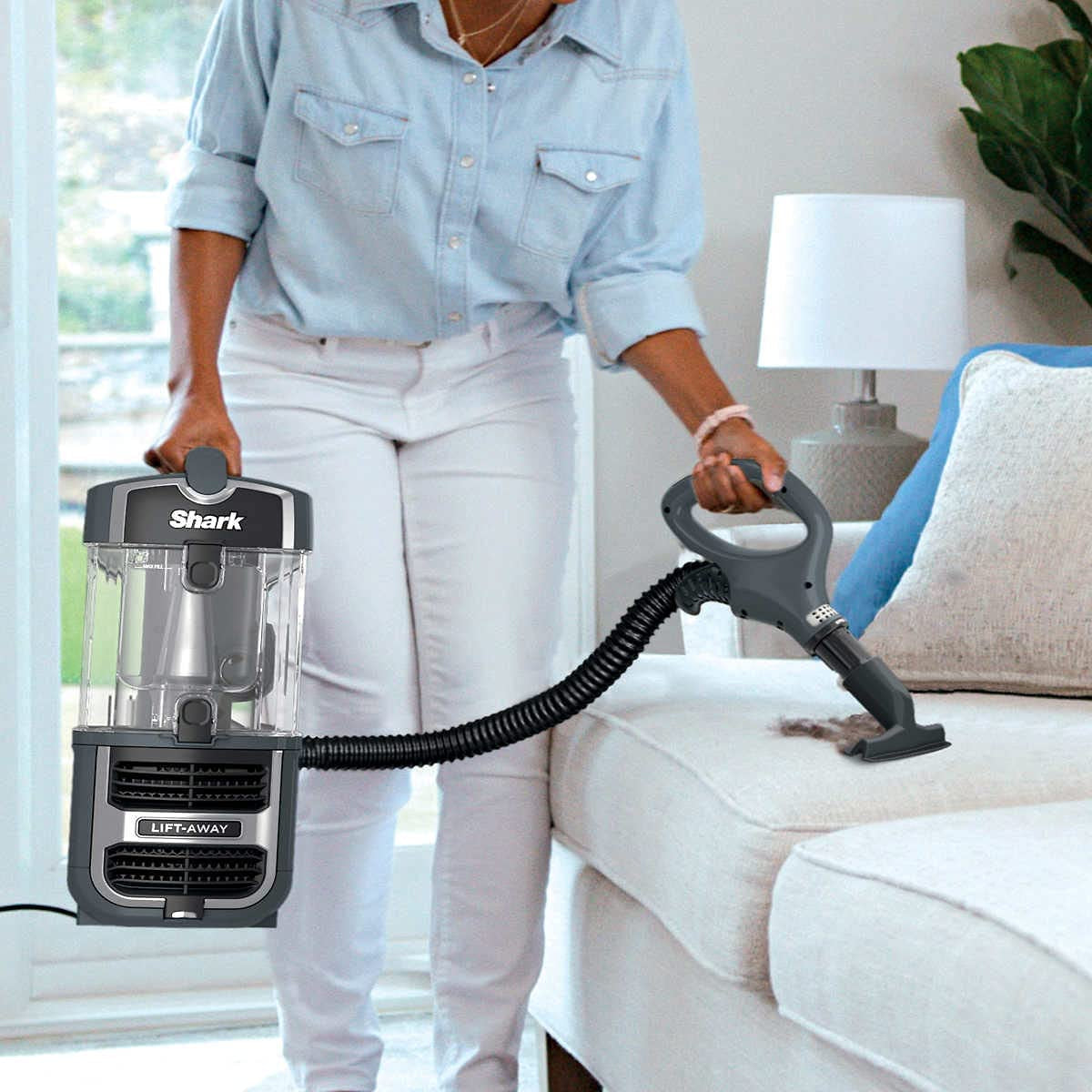Shark UV725 Navigator Lift-Away with Self Cleaning Brushroll Upright Vacuum with HEPA Filter, Gray (Renewed)