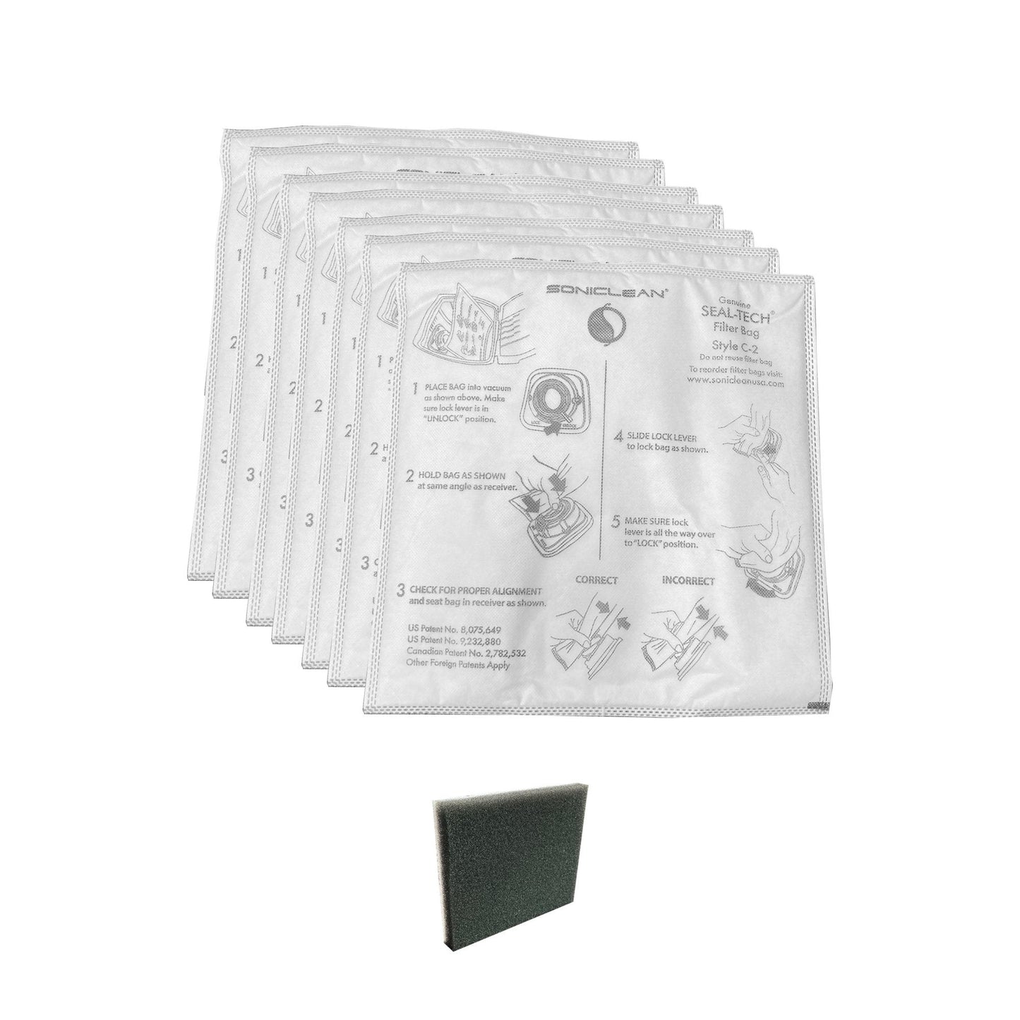 Soniclean WhisperJet C2 Canister Filter Bags