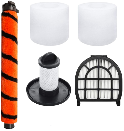 Replacement Parts for Shark LZ600 LZ601 LZ602 LZ602C APEX UpLight Lift-Away DuoClean Vacuum Cleaner, 1 Post Hepa & 1 Pre-Motor Filters, 2 Foam Filters, 1 Soft Brush Roll