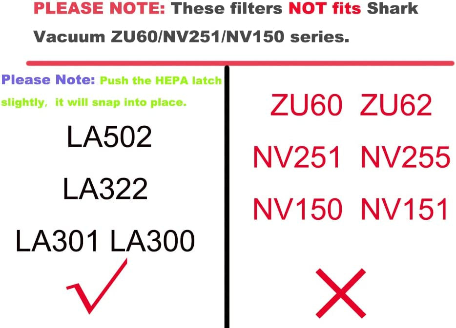 Replacement for Shark Rotator Navigator Lift-Away ADV DuoClean PowerFins Upright Vacuum LA502, LA322, LA301, LA300, UV850 Part XHF320 HEPA Filter