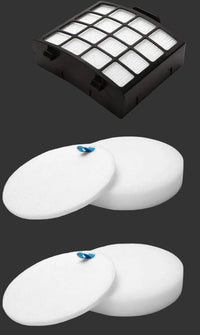 Replacement Filter Kit Compatible with Shark Vertex DuoClean PowerFin Upright Vacuums AZ2002, AZ2000W, AZ2000. Compare to Part # XHFAZ2000 & XFFKAZ2000, 2 Round Foam, 2 Felt, 1 HEPA Filter
