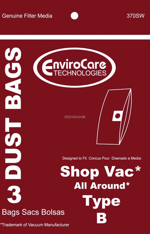 Vacuum Bags for Shop Vac Type B 90668 906-68-00 2 Gallon Vacuum 18 Pack 