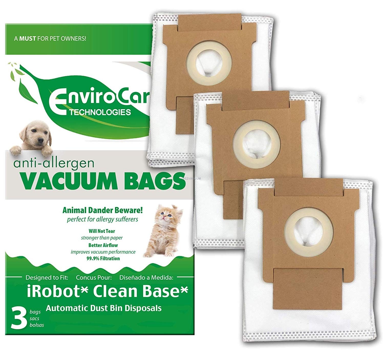 Envirocare Anti-Allergen iRobot Clean Base Robot Vacuum Bags