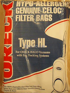 Genuine Oreck HB8PK TYPE HL Halo HEPA13 Vacuum bags 