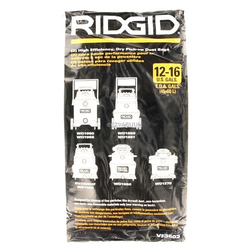 Ridgid 23743 VF3502 High Efficiency 6PK Dry Pickup Dust Bags for 12-16 Gal 