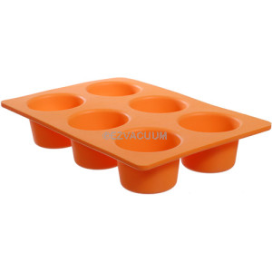 Casabella Muffin Pan Large Silicone Orange Each - Bakes 4 Muffin