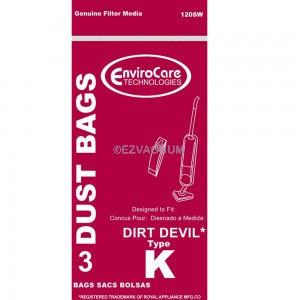Dirt Devil Type K Vacuum Bags - Generic - 3 pack