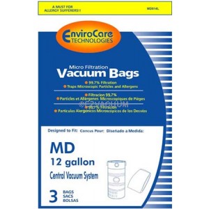 Modern Day 12 gallon Central Vacuum Bags  MD814L - 3 Pack