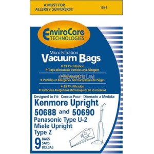 Kenmore 50688 or 50690 Style U, L, O Vacuum Cleaner Bags - Generic - 9 pack
