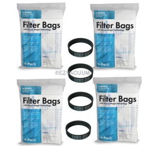 Kirby Sentria Micron Magic HEPA Filtration Vacuum Bags - Genuine - 24 bags + 4 Free belts