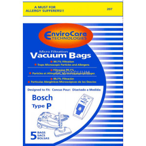 Bosch Type P Canister Vacuum Bags - Generic - 5 pack
