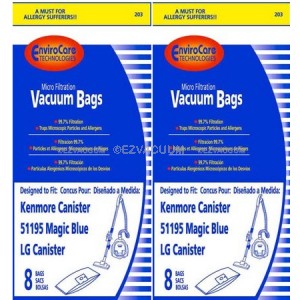 Details about   EnviroCare Replacement Vacuum Bags for Kenmore 51195 Magic Blue Canisters 16Pack 
