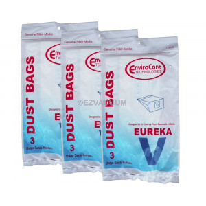 9 Eureka Style V Vacuum Bags, Power Team, Powerline, Canisters, World Vac, Home Cleaning System Vacuum Cleaners, 38