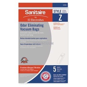 Eureka Sanitaire Style Z Upright Synthetic Vacuum Bags made by Electrolux - 5 Pack