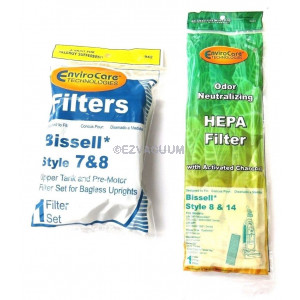 (1 Set) Bissell Vacuum style 7/8/14 Foam Filter Kit 3093 Cleanview Part # 2031073, 3290, 2031085, 2031192 & 8/14 Filter