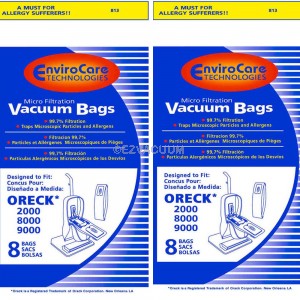 Oreck XL Vacuum Cleaner Bags PK80009DW without Docking System - 16 Bags