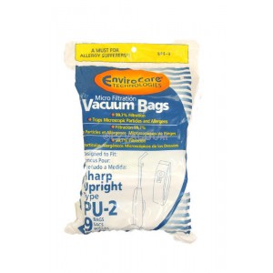 Sharp Upright Types PU-2 Vacuum Bags Microfiltration with Closure - 9 Pack - Generic