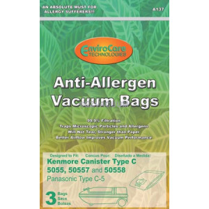 Panasonic C-5 Anti-Allergen Cloth Vacuum Cleaner Bags- 3 pack