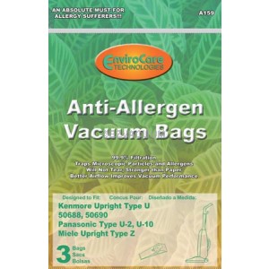 Panasonic U-2 Anti-Allergen Vacuum Bags- 3 pack