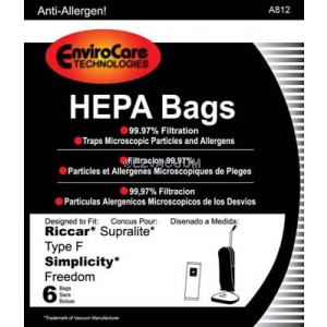 EnviroCare Riccar Supralite Simplicity Type F 6 Bags in a Pack Vacuum Cleaner for sale online 
