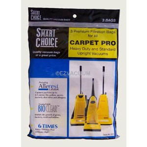 Carpet Pro 06.153 / FB06153 /  Upright Vacuum Bags for CPU Uprights- Genuine -3 pack