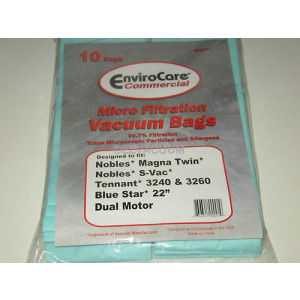 Castex Nobles Magna Twin & S-Vac Bags, Tennant 3240 & 3260, Blue Star 22 #ECC177 - Generic - 10 pack