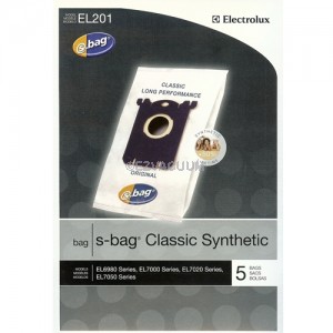 Electrolux Classic S-Bag EL201, el 201, EL201A Synthetic Vacuum Bags - 5 Bags | S-Bag
