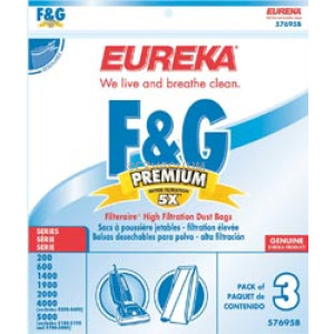 Eureka  F  G Filteraire Vacuum Bags 57695B - Genuine - 3 pack