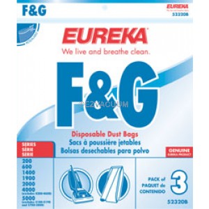 Eureka F&G Upright Vacuum Bags 52320A - Genuine - 3 Pack