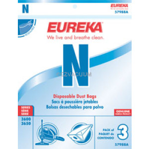 Eureka N Vacuum Bags 57988A- Genuine  - 3 Pack