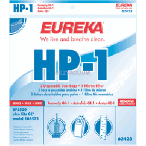 Eureka HP-1 Vacuum Cleaener Bags 62423 Formerly GE-1 - 3 Pack