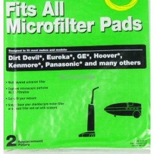 Universal Micro Filter Pad - Fits Dirt Devil, Eureka, Hoover, GE, Kenmore, Panasonic and more