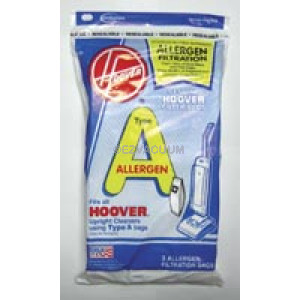 Hoover A Allergen Vacuum Bags 4010100A - Genuine - 3 pack