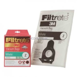 Miele Type Z Filtrete 3M Synthetic Cloth Allergen Dustbags for S170 - S185 - 5 Bags  2 Filters. Replaces Miele Part 05294741
