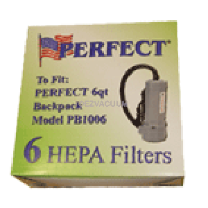 Perfect 6 Quart Backpack HEPA Filtration Vacuum Bags - 6 Pack
