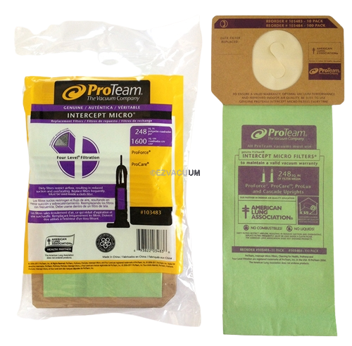 Vacuum Cleaner Bags for Proteam Upright ProForce Procare Genuine 10pk 