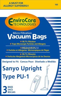 Sanyo Upright Type PU-1 20-50688 SC Kenmore O PU110  Allergy Vacuum Bag Vaclensa 
